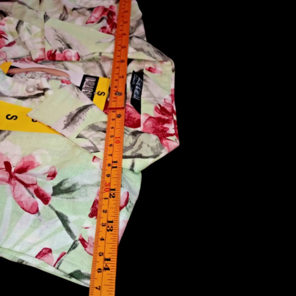 NWT Nicole Miller Sleeveless Small Blouse Multicolor Floral Linen Blend Top - Picture 7 of 9